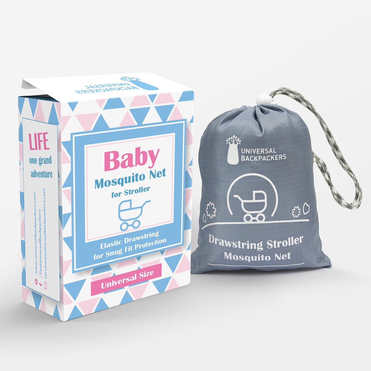 Universal Baby Moskitonetz, Kinderwagen Netz mit elastischer Kordel