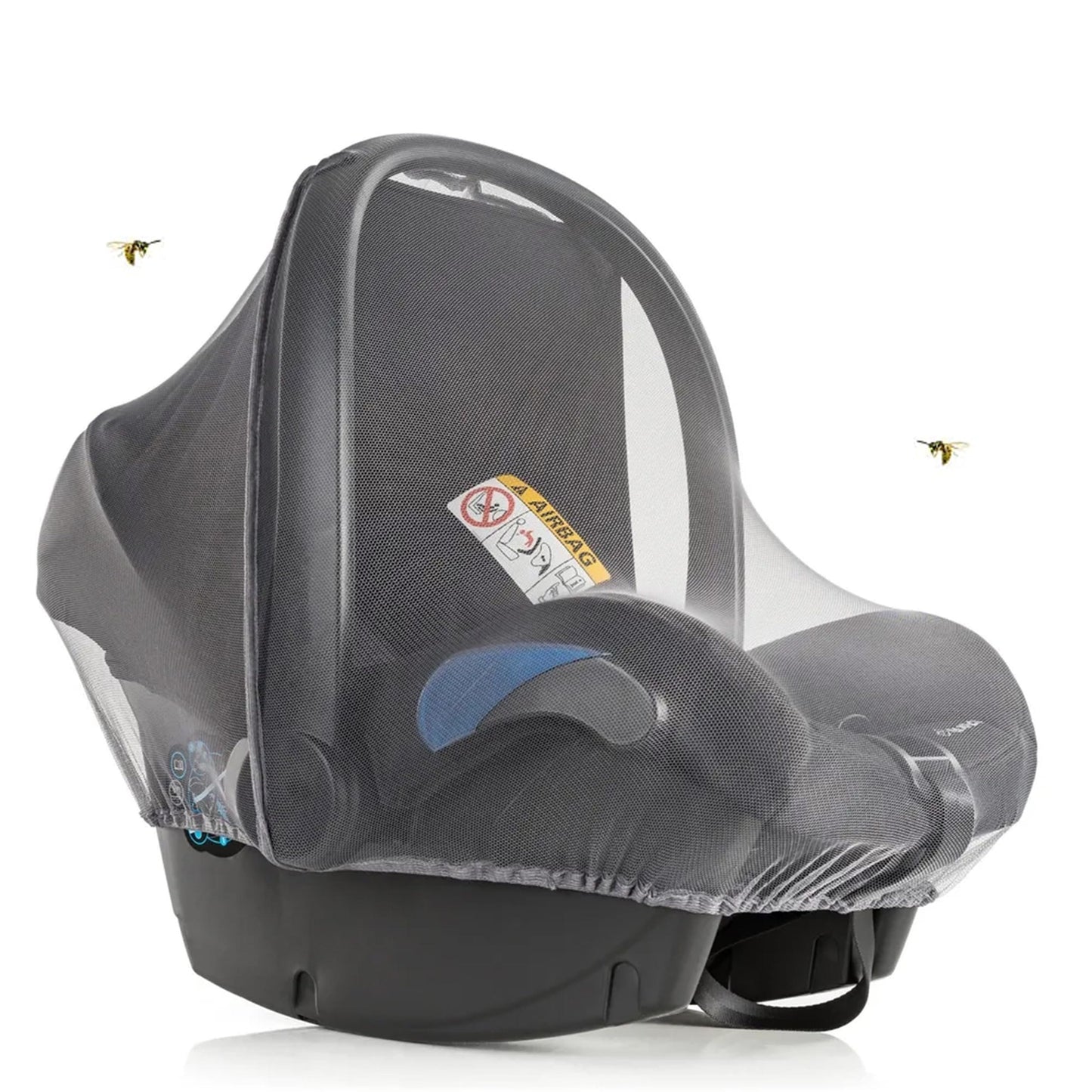 Zamboo Insektenschutz Babyschale, Moskitonetz für Baby Autositz Grau