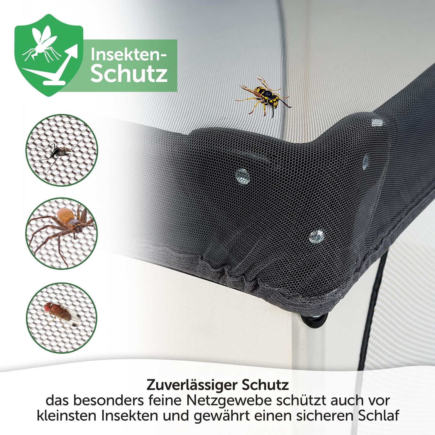 Zamboo Moskitonetz Babybett Universal, feinmaschig Grau