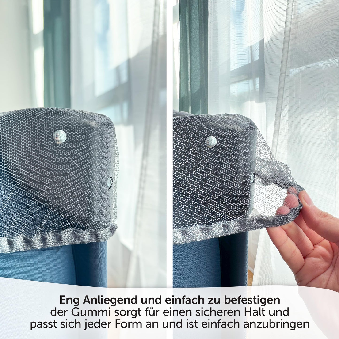 Zamboo Moskitonetz Babybett Universal, feinmaschig Grau