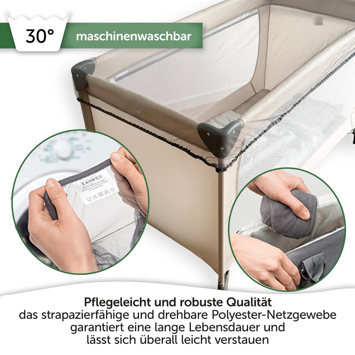 Zamboo Moskitonetz Babybett Universal, feinmaschig Grau