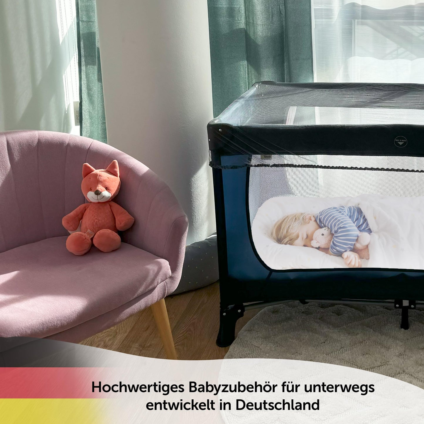 Zamboo Moskitonetz Babybett Universal, feinmaschig Grau